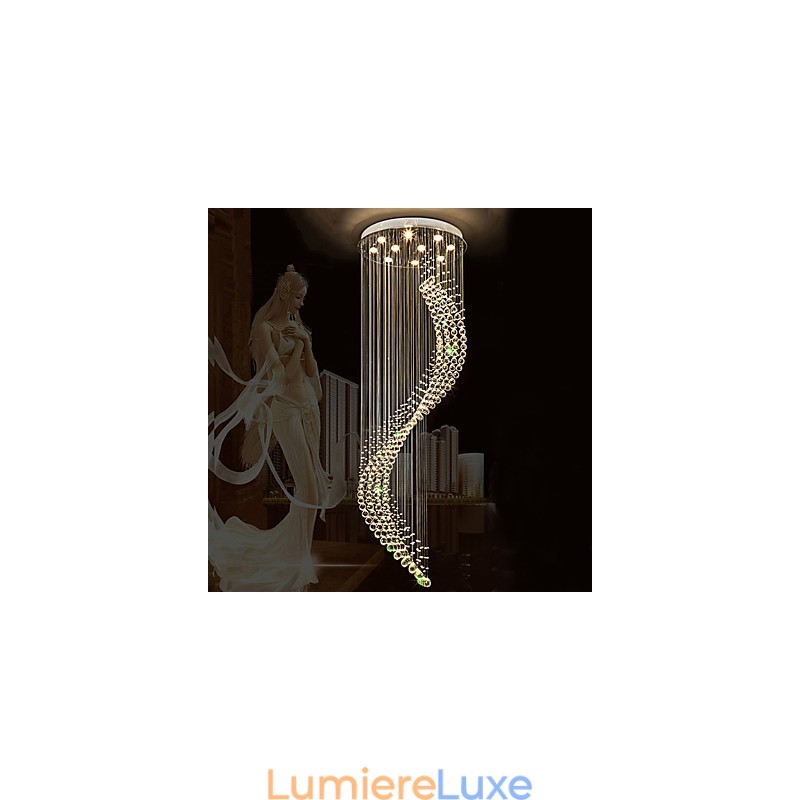 Plafonnier suspendu en cristal moderne, lustre d'intérieur, éclairage d'intérieur, luminaires, ampoules 3 W, blanc chaud