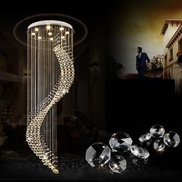Plafonnier suspendu en cristal moderne, lustre d'intérieur, éclairage d'intérieur, luminaires, ampoules 3 W, blanc chaud