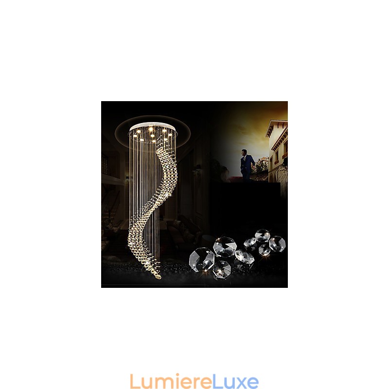 Plafonnier suspendu en cristal moderne, lustre d'intérieur, éclairage d'intérieur, luminaires, ampoules 3 W, blanc chaud