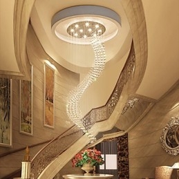 Plafonnier suspendu en cristal moderne, lustre d'intérieur, éclairage d'intérieur, luminaires, ampoules 3 W, blanc chaud