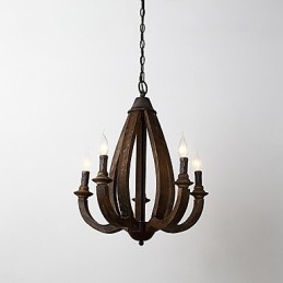 Lampe de lustre en bambou de style mini en bois de peinture vintage, lampe suspendue décorative