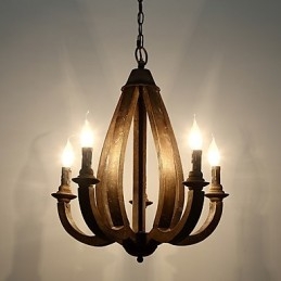 Lampe de lustre en bambou de style mini en bois de peinture vintage, lampe suspendue décorative