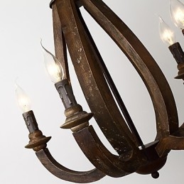 Lampe de lustre en bambou de style mini en bois de peinture vintage, lampe suspendue décorative
