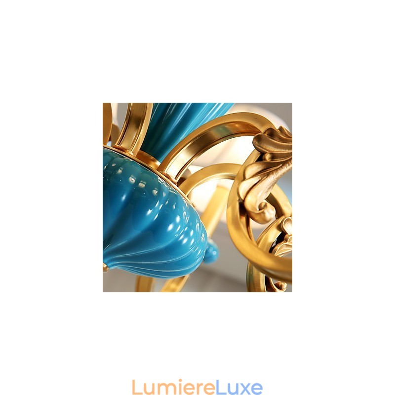 Lustre tout en cuivre Lustre décoratif en jade OP