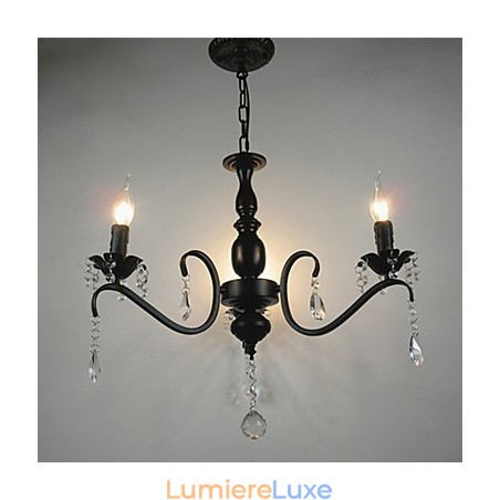 Lustre en cristal de style européen, lampe en fer forgé, lampes à bougie et lanternes créatives Lustre en cristal de style européen, lampe en fer forgé, lampes à bougie et lanternes créatives