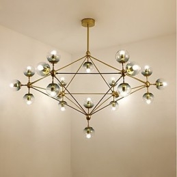 Lampe suspendue Twenty_one de style européen moderne en métal et verre Modo, luminaire décoratif de style industriel pour le hall d'entrée