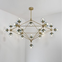 Lampe suspendue Twenty_one de style européen moderne en métal et verre Modo, luminaire décoratif de style industriel pour le hall d'entrée