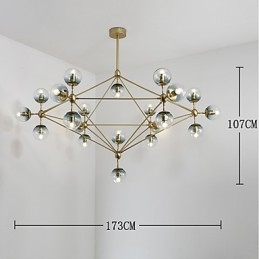 Lampe suspendue Twenty_one de style européen moderne en métal et verre Modo, luminaire décoratif de style industriel pour le hall d'entrée