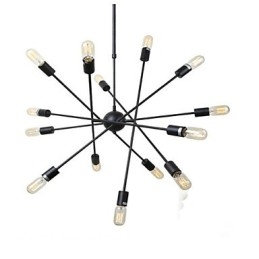 Lustre rustique à 2 ampoules pour boutiques d'intérieur en métal