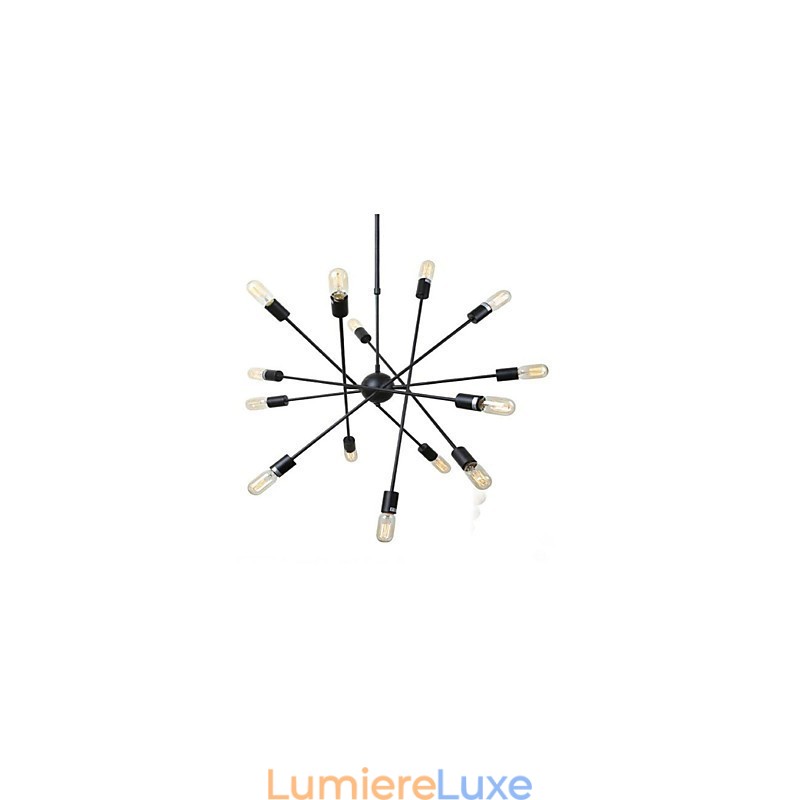 Lustre rustique à 2 ampoules pour boutiques d'intérieur en métal