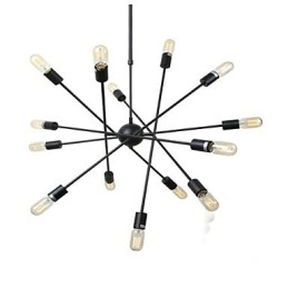 Lustre rustique à 2 ampoules pour boutiques d'intérieur en métal
