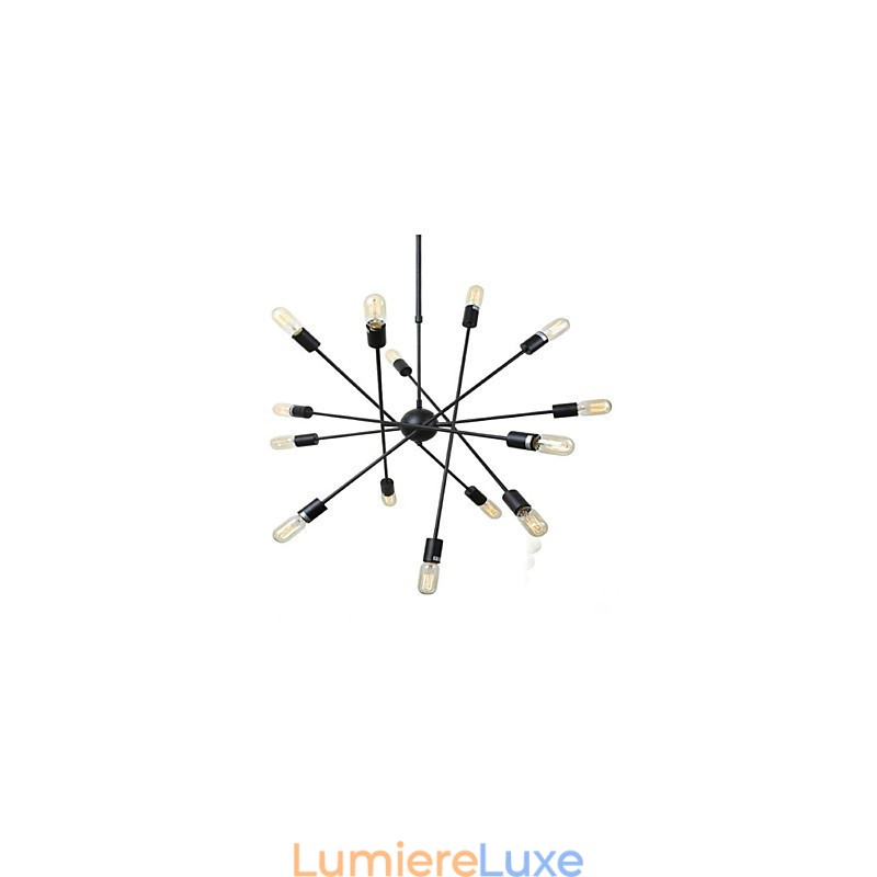 Lustre rustique à 2 ampoules pour boutiques d'intérieur en métal