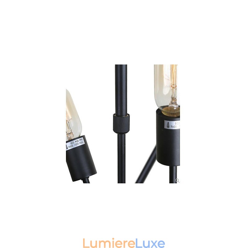 Lustre rustique à 2 ampoules pour boutiques d'intérieur en métal