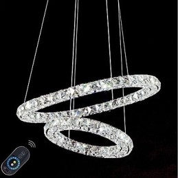 Lustre en cristal, luminaire suspendu d'intérieur, plafonnier, luminaires à intensité variable avec télécommande