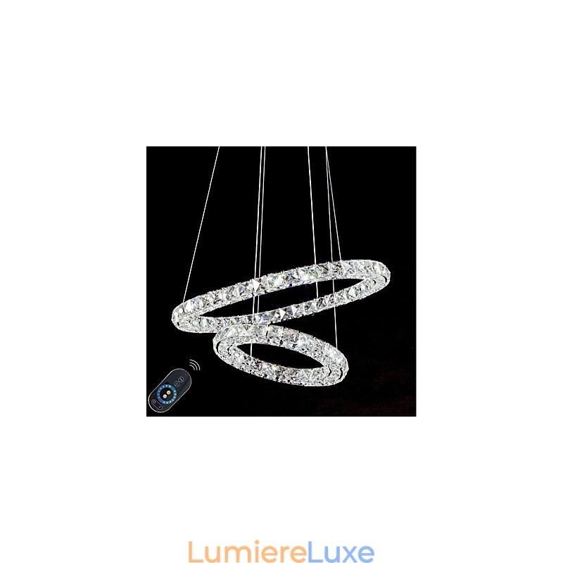 Lustre en cristal, luminaire suspendu d'intérieur, plafonnier, luminaires à intensité variable avec télécommande