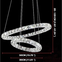 Lustre en cristal, luminaire suspendu d'intérieur, plafonnier, luminaires à intensité variable avec télécommande
