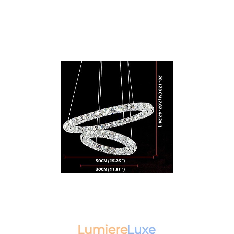 Lustre en cristal, luminaire suspendu d'intérieur, plafonnier, luminaires à intensité variable avec télécommande