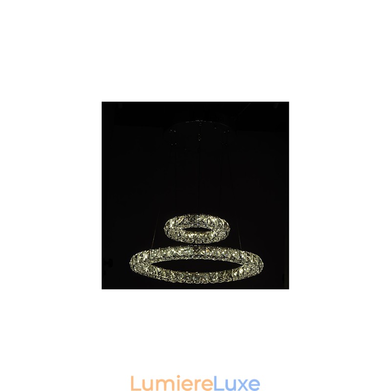 Lustre en cristal, luminaire suspendu d'intérieur, plafonnier, luminaires à intensité variable avec télécommande