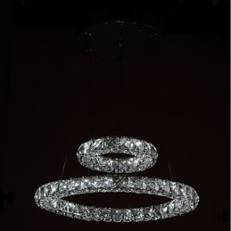 Lustre en cristal, luminaire suspendu d'intérieur, plafonnier, luminaires à intensité variable avec télécommande