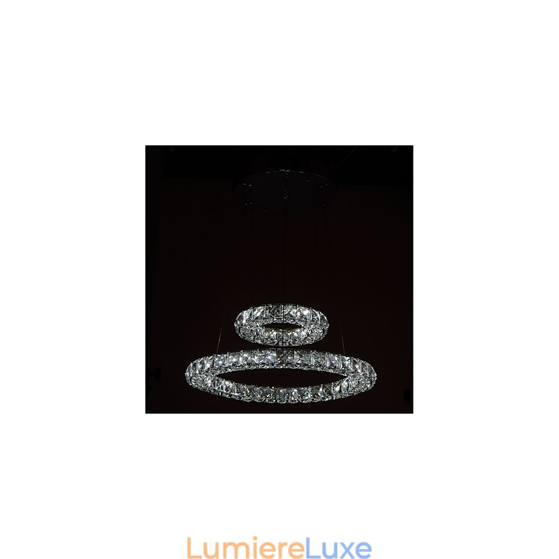 Lustre en cristal, luminaire suspendu d'intérieur, plafonnier, luminaires à intensité variable avec télécommande