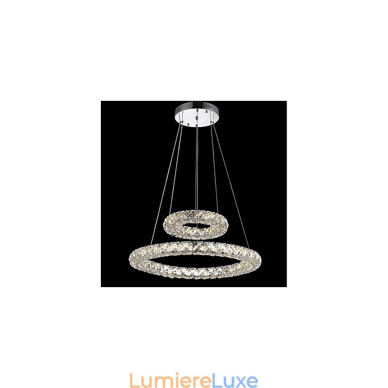 Lustre en cristal, luminaire suspendu d'intérieur, plafonnier, luminaires à intensité variable avec télécommande
