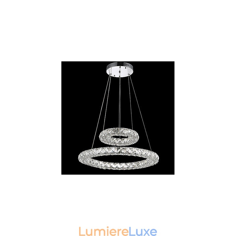 Lustre en cristal, luminaire suspendu d'intérieur, plafonnier, luminaires à intensité variable avec télécommande