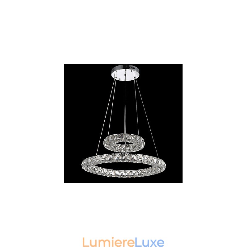 Lustre en cristal, luminaire suspendu d'intérieur, plafonnier, luminaires à intensité variable avec télécommande