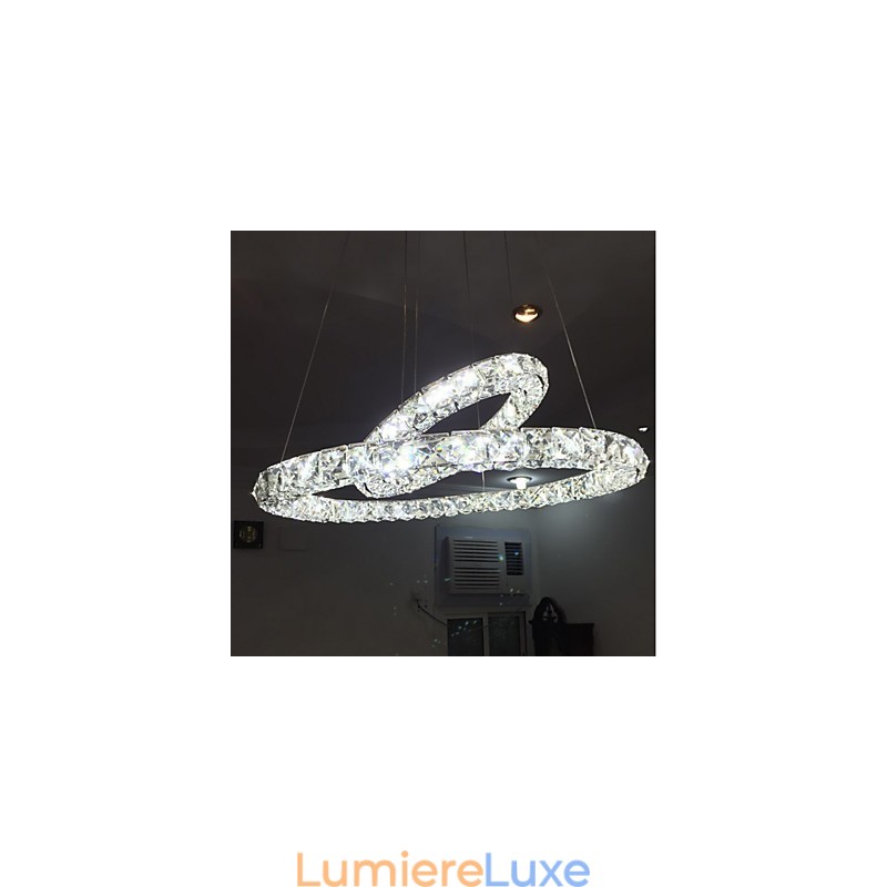 Lustre en cristal, luminaire suspendu d'intérieur, plafonnier, luminaires à intensité variable avec télécommande