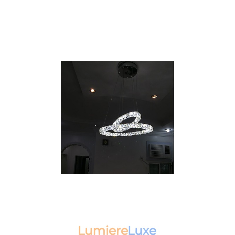Lustre en cristal, luminaire suspendu d'intérieur, plafonnier, luminaires à intensité variable avec télécommande