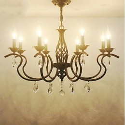Lustre en cristal de style européen, lampes de salle à manger, bougies simples et créatives, lampes et lanternes, éclairage fantaisie