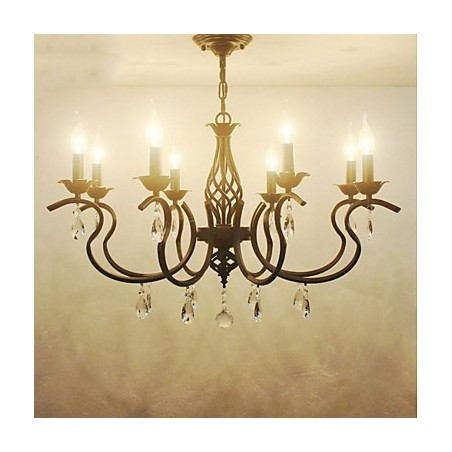 Lustre en cristal de style européen, lampes de salle à manger, bougies simples et créatives, lampes et lanternes, éclairage fantaisie Lustre en cristal de style européen, lampes de salle à manger, bougies simples et créatives, lampes et lanternes, éclairage fantaisie