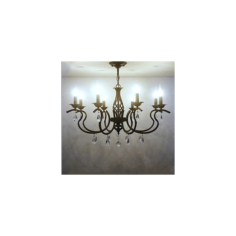 Lustre en cristal de style européen, lampes de salle à manger, bougies simples et créatives, lampes et lanternes, éclairage fantaisie