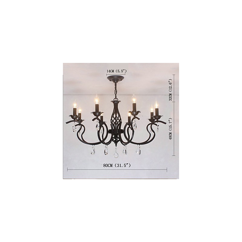 Lustre en cristal de style européen, lampes de salle à manger, bougies simples et créatives, lampes et lanternes, éclairage fantaisie