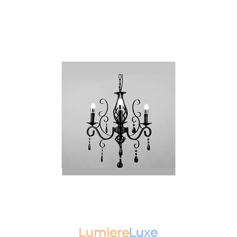 Lampe en cristal à 3 lumières, éclairage moderne et simple