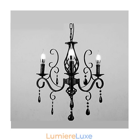 Lampe en cristal à 3 lumières, éclairage moderne et simple Lampe en cristal à 3 lumières, éclairage moderne et simple