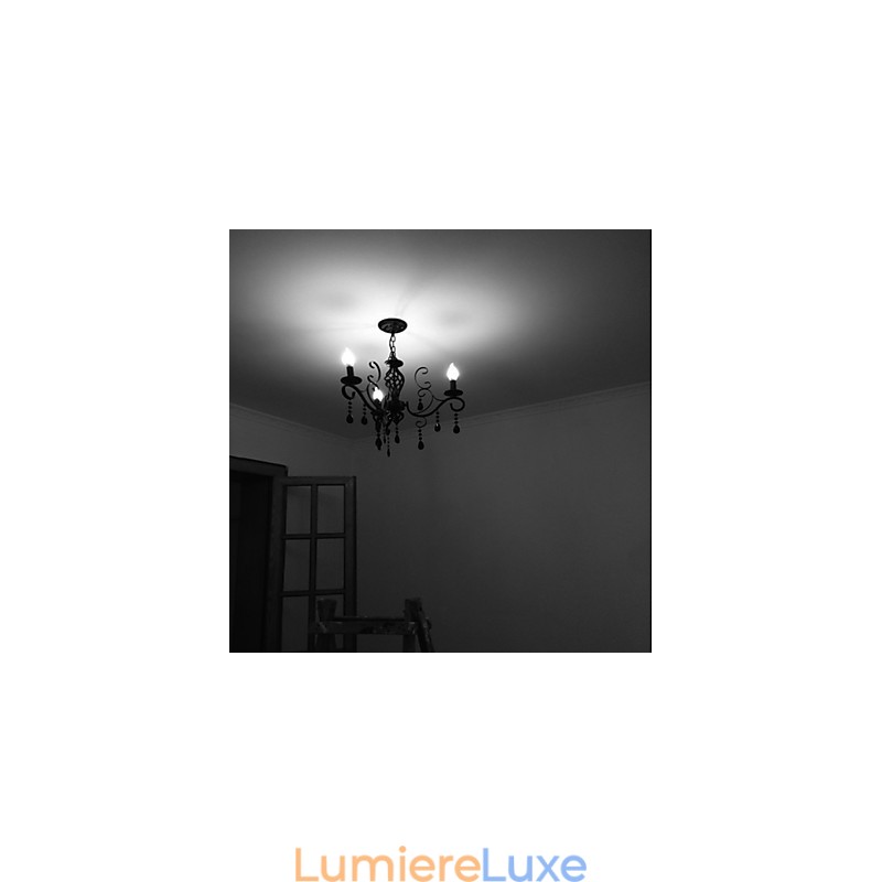 Lampe en cristal à 3 lumières, éclairage moderne et simple
