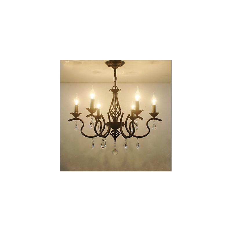 Lustre en cristal de style européen, lampes de salle à manger, bougies simples et créatives, lampes et lanternes, éclairage fantaisie