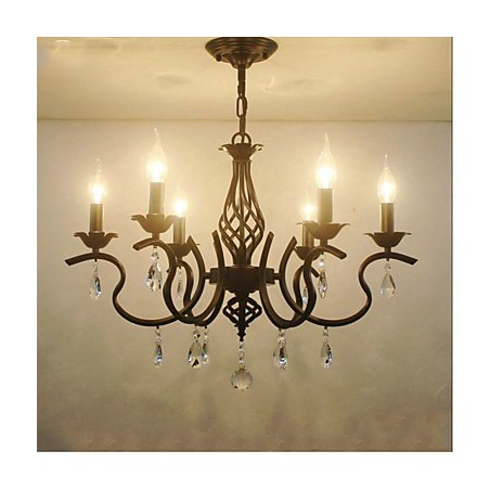 Lustre en cristal de style européen, lampes de salle à manger, bougies simples et créatives, lampes et lanternes, éclairage fantaisie Lustre en cristal de style européen, lampes de salle à manger, bougies simples et créatives, lampes et lanternes, éclairage fantaisie