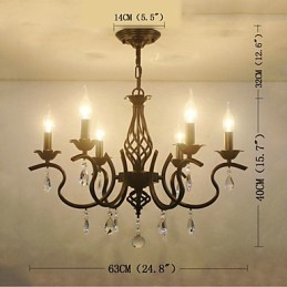 Lustre en cristal de style européen, lampes de salle à manger, bougies simples et créatives, lampes et lanternes, éclairage fantaisie