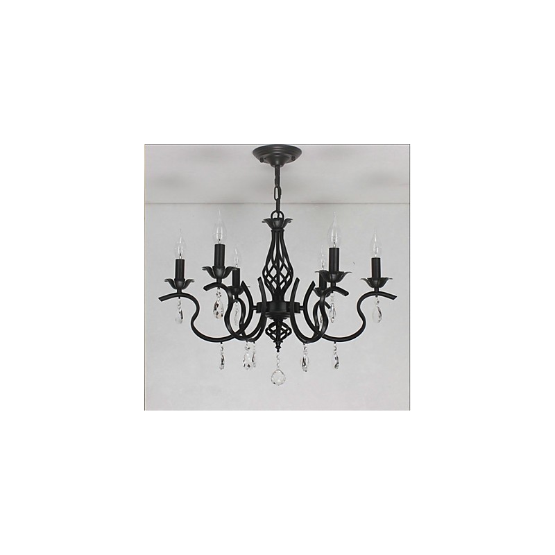 Lustre en cristal de style européen, lampes de salle à manger, bougies simples et créatives, lampes et lanternes, éclairage fantaisie
