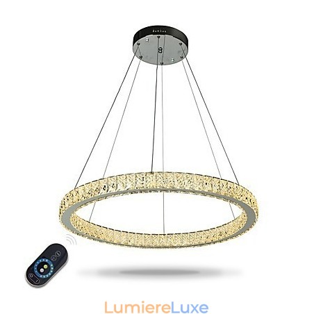 Plafonnier annulaire à intensité variable, luminaire suspendu, lustre moderne, éclairage d'intérieur, avec télécommande Plafonnier annulaire à intensité variable, luminaire suspendu, lustre moderne, éclairage d'intérieur, avec télécommande