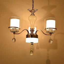 Lustre en cristal et métal galvanisé moderne et contemporain