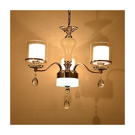 Lustre en cristal et métal galvanisé moderne et contemporain