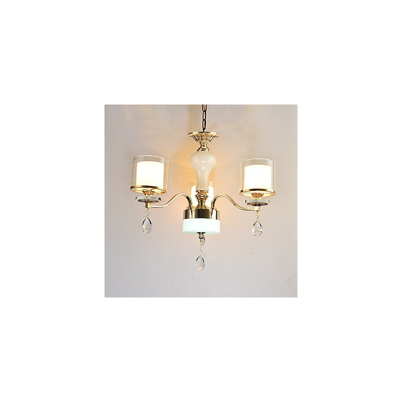 Lustre en cristal et métal galvanisé moderne et contemporain