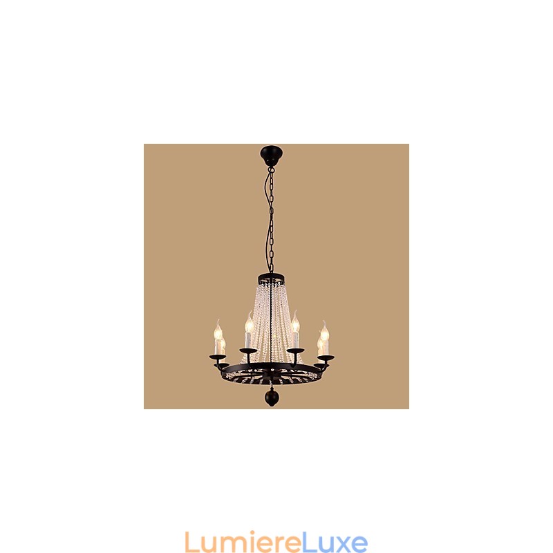 Lustre à 8 lumières moderne contemporain traditionnel classique rustique Lodge vintage rétro lanterne tambour pays île globe bol