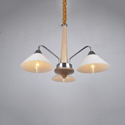 Lustre en bois et bambou galvanisé moderne et contemporain