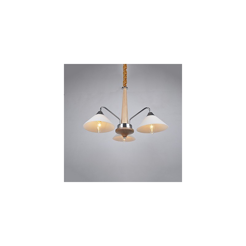 Lustre en bois et bambou galvanisé moderne et contemporain
