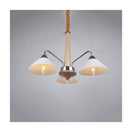 Lustre en bois et bambou galvanisé moderne et contemporain Lustre en bois et bambou galvanisé moderne et contemporain