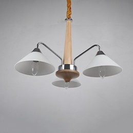 Lustre en bois et bambou galvanisé moderne et contemporain