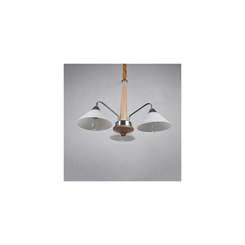 Lustre en bois et bambou galvanisé moderne et contemporain